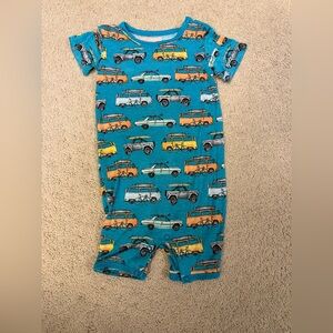 Posh Peanut Bamboo Romper 18-24M Cars Surf Vans One Piece